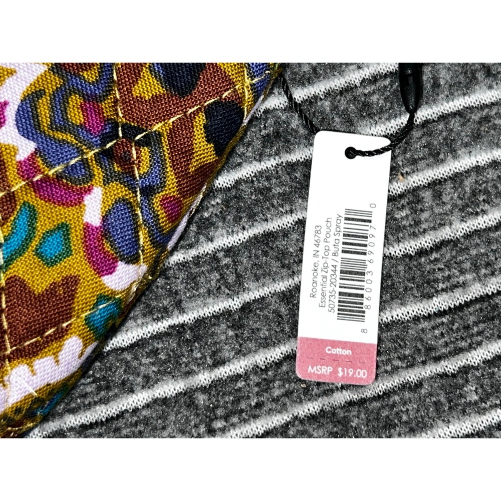Vera‎ Bradley Essential Zip-Top Pouch Buta Quilted Cotton Coin Purse NWT - Picture 4 of 6